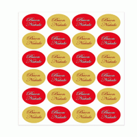 Red and Gold Adhesive Label